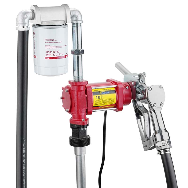 طقم مضخة نقل الوقود بالبنزين 12 فولت مع فوهة